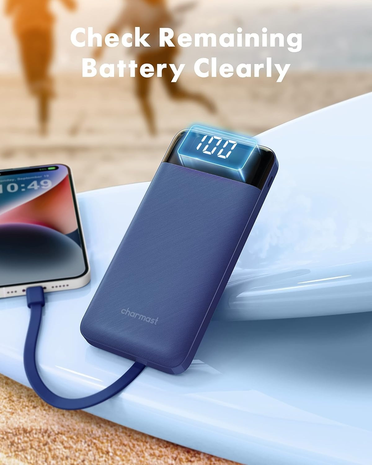 10000mAh Fast Charging Power Bank with LED Digital Display – Portable Slim Backup Charger