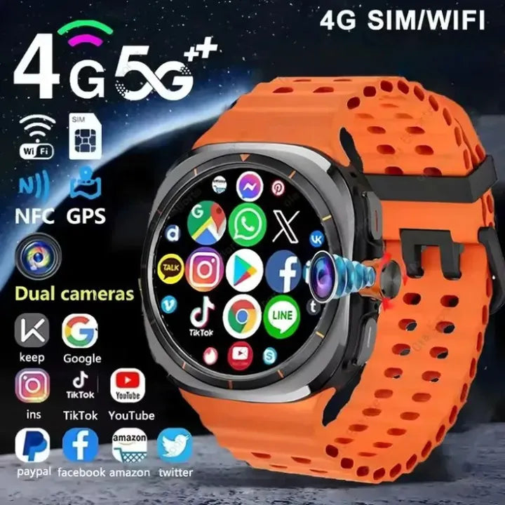 2025 New Smart Watch 2.45inch 4G Network GPS Wifi Camera 64G ROM Storage Google Play Small Mobile Phone Smartwatch Women YouTube play store TikTok song All social media working